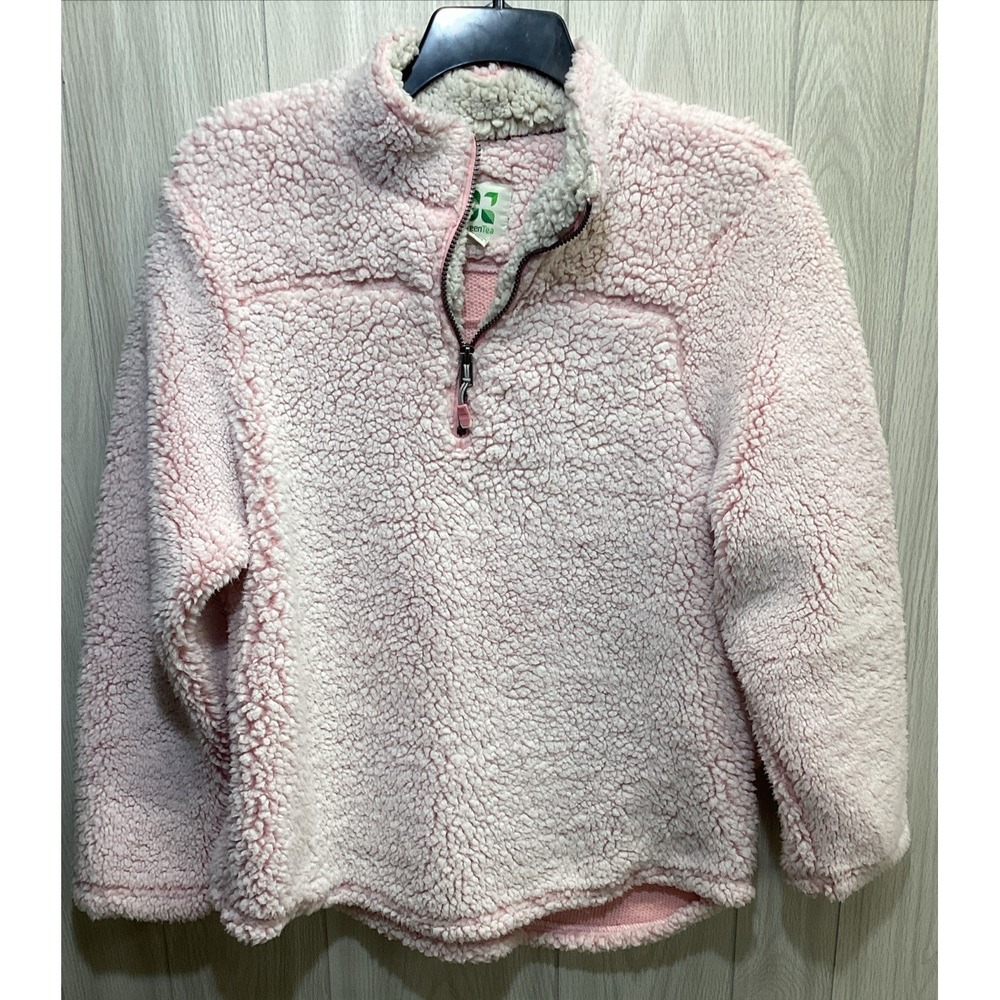 GREEN‎ TEA Women's (Size XXL) Long Sleeve 1/4 Zip Sherpa Fleece Pullover Pink